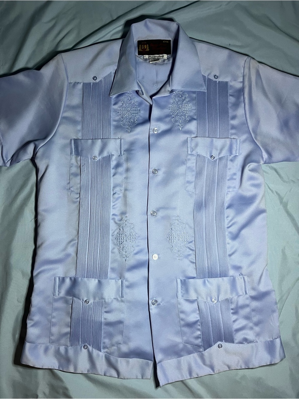 Vintage Copacabana Satin Blue Guayabera
Shirt